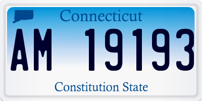 CT license plate AM19193