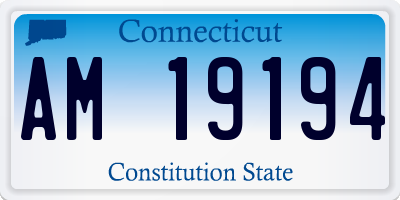 CT license plate AM19194