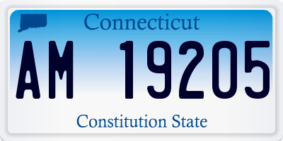CT license plate AM19205