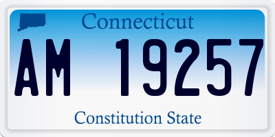 CT license plate AM19257