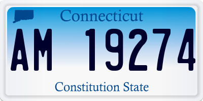 CT license plate AM19274