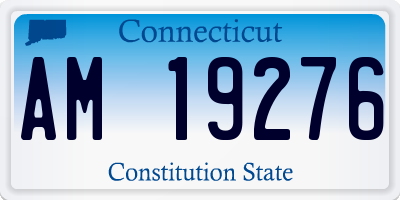 CT license plate AM19276