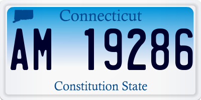 CT license plate AM19286