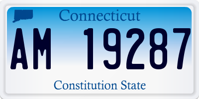 CT license plate AM19287