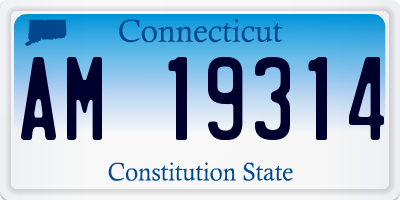 CT license plate AM19314