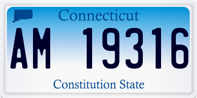 CT license plate AM19316