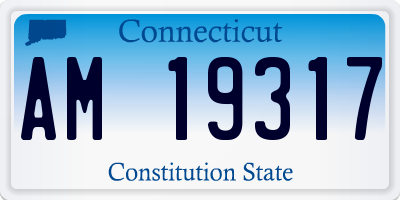 CT license plate AM19317