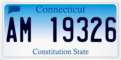 CT license plate AM19326