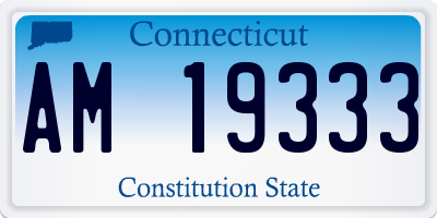 CT license plate AM19333