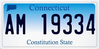 CT license plate AM19334