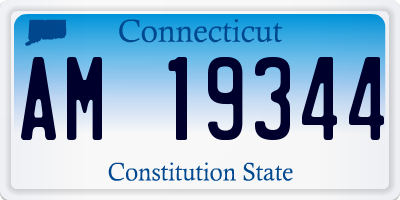 CT license plate AM19344