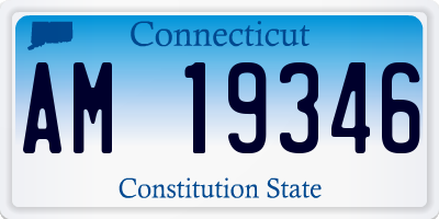 CT license plate AM19346