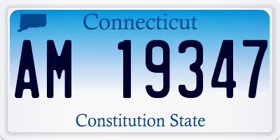 CT license plate AM19347
