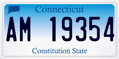 CT license plate AM19354