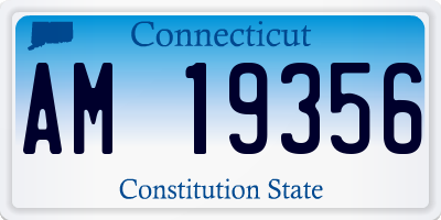 CT license plate AM19356