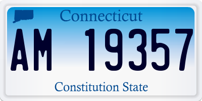 CT license plate AM19357
