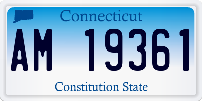 CT license plate AM19361