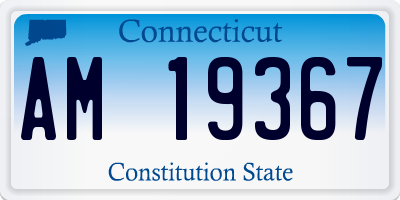 CT license plate AM19367