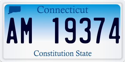 CT license plate AM19374