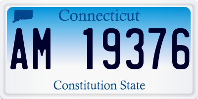 CT license plate AM19376