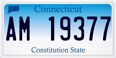 CT license plate AM19377