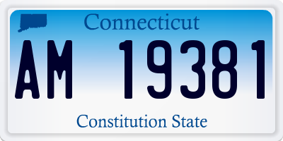 CT license plate AM19381