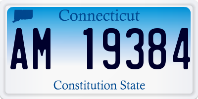 CT license plate AM19384