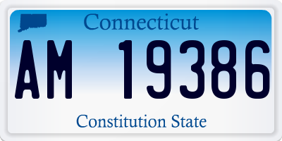 CT license plate AM19386