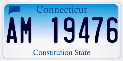 CT license plate AM19476