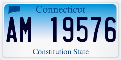 CT license plate AM19576
