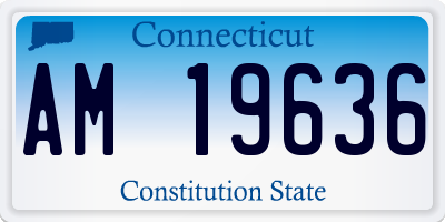 CT license plate AM19636