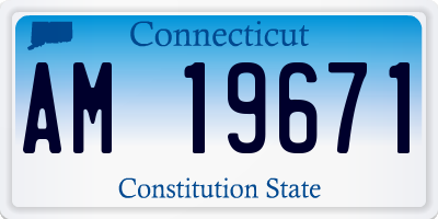 CT license plate AM19671