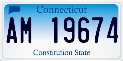 CT license plate AM19674