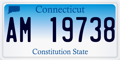 CT license plate AM19738