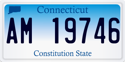 CT license plate AM19746