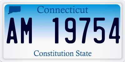 CT license plate AM19754