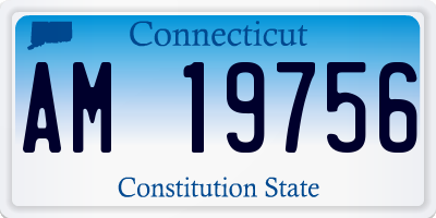 CT license plate AM19756