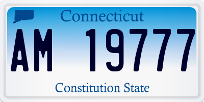 CT license plate AM19777