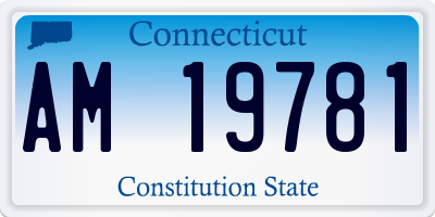 CT license plate AM19781