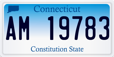 CT license plate AM19783