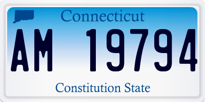 CT license plate AM19794
