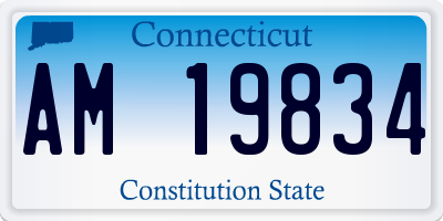 CT license plate AM19834