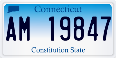 CT license plate AM19847