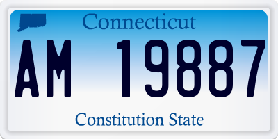 CT license plate AM19887