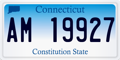 CT license plate AM19927