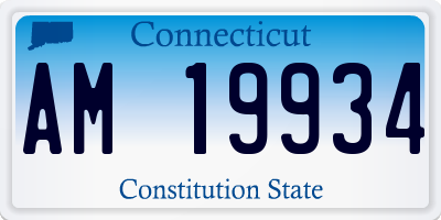 CT license plate AM19934