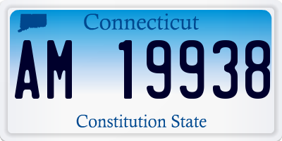 CT license plate AM19938
