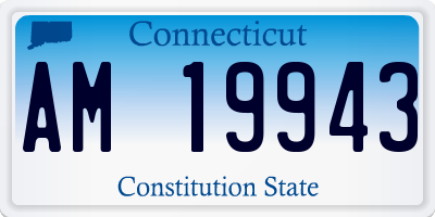 CT license plate AM19943