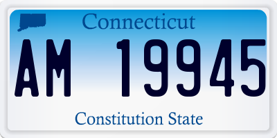 CT license plate AM19945