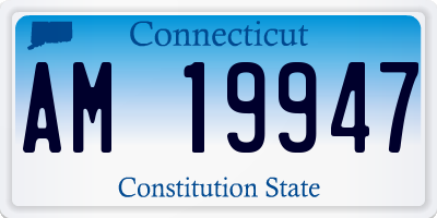 CT license plate AM19947